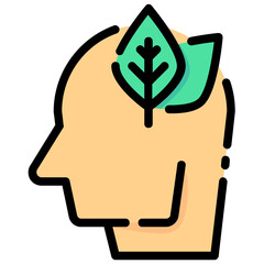 ecology thought vector filled outline icon
