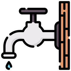 water tap vector filled outline icon