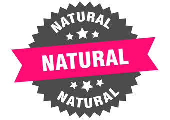 natural. natural round pink label isolated on transparent background