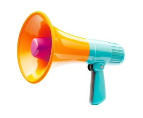 Vibrant Megaphone Design for Effective Communication , isolated on white background PNG