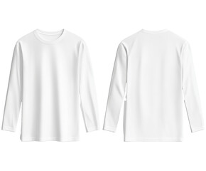 Blank White Long Sleeve T-Shirt - Versatile Apparel for Any Style , isolated on white background PNG
