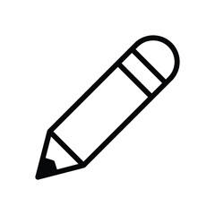 Pencil icon silhouette on white background for apps and websites 