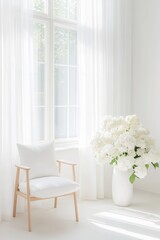 Modern Dental Clinic Waiting Room with Minimalist Design and Natural Light Emphasizing Modern Clinic Atmosphere