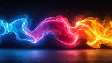 Obraz premium Abstract glowing flow energy multicolored waves