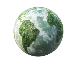 A Verdant Vision of Our Planet: Lush Earth Globe , isolated on white background PNG