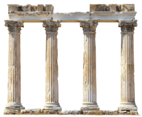 Ancient Columns: A Timeless Architectural Marvel , isolated on white background PNG