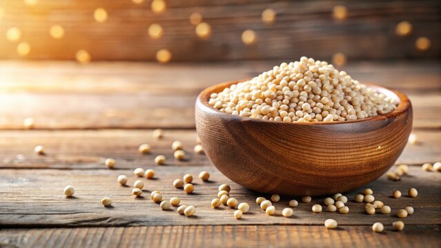 A bowl of adlay millet, quietude on weathered wood.