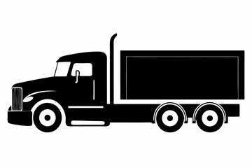 Minimalist Semi-Truck Vector Line Art