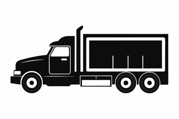 Minimalist Semi-Truck Vector Line Art