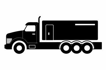 Minimalist Semi-Truck Vector Line Art