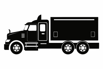 Fototapeta premium Minimalist Semi-Truck Vector Line Art