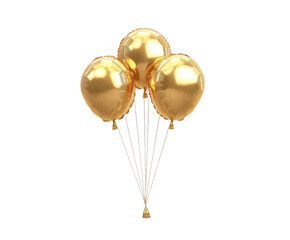 Golden Celebration Balloons - A Luxurious Festive Decoration , isolated on white background PNG