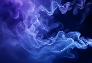 Abstract Swirling Purple and Blue Smoke Background