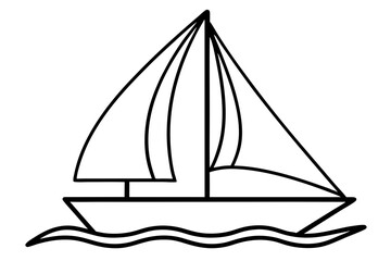 Minimalist Sailboat Vector Design