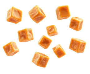 Caramel Cubes: Sweet and Crispy Treats , isolated on white background PNG
