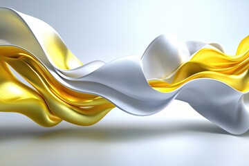 Elegant Gold and Silver Abstract Waves Flowing Design