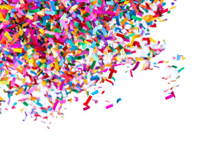 Obraz premium Vibrant Confetti Explosion: A Celebration of Joy and Merriment , isolated on white background PNG