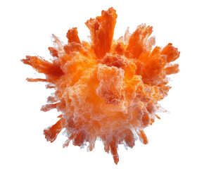 Stunning Orange Abstract Digital Art , isolated on white background PNG