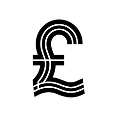 Pound sign in black isolated on white background.