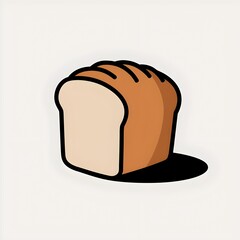 Illustration of bread loaf isolated on white background.