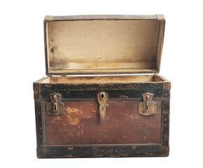 Vintage Wooden Trunk: A Timeless Piece of Travel History , isolated on white background PNG