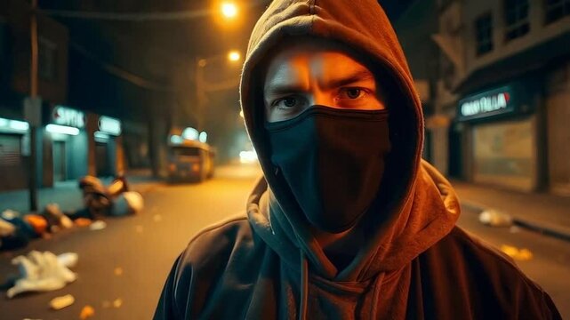 Gangster man hanging out in the streets