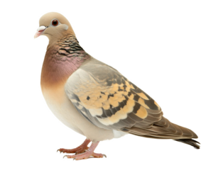 Stunning Pigeon Portrait: A Close-Up View of a Colorful Bird , isolated on white background PNG