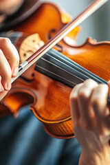 Young violinist performing outdoors, showcasing talent and passion with a violin in a dramatic setting. Ideal for music campaigns, educational materials, or articles about classical music and artistry