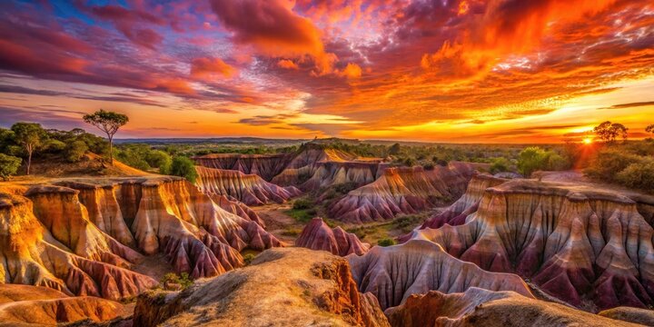 Witness fiery Marafa Depression sunsets; Hell's Kitchen's sculpted rocks ignite.