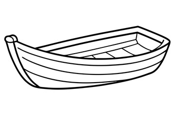 Minimalist Rowboat Vector Art