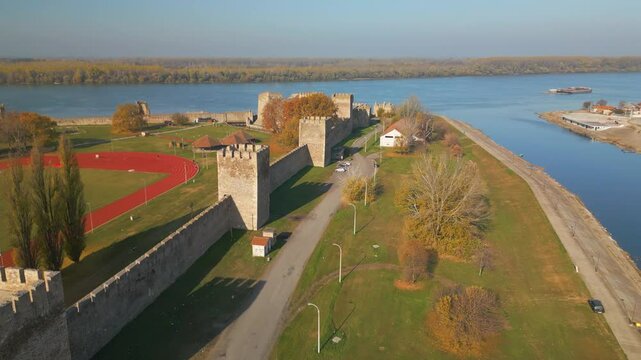 Smederevo Fortress, Serbia - Aerial Drone View