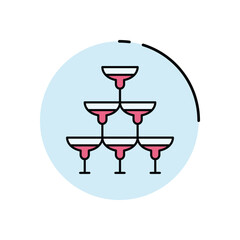 Party Glass Tower vector icon