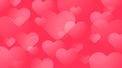 Abstract red peach heart pattern vector background