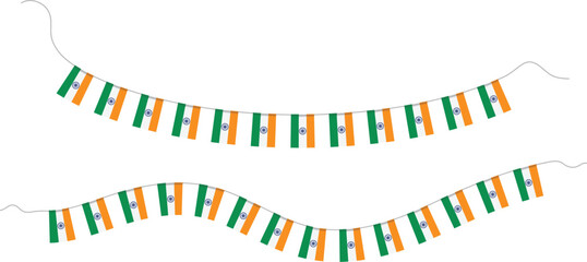 Vector bunting flags of India. Vector illustration of a decorative elements for Indian republic day celebration.