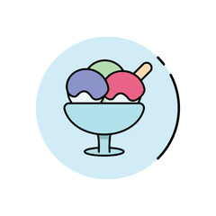 Ice Cream Bowl vector icon