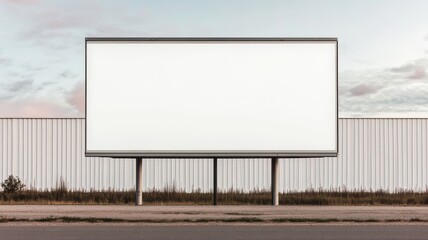Obraz premium Blank billboard mockup displaying clean white space for advertising urban environment minimalist viewpoint