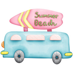 Summer Beach Watercolors clip art