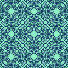 Emerald and Indigo Seamless pattern
