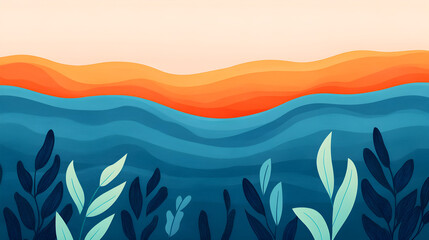 Obraz premium Serene ocean waves at sunset aerial view of coastal digital art inspiration