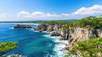 Fototapeta premium Coastal Cliffs and Ocean View