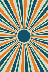 Sunburst retro abstract background, sun retro design background