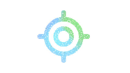 Icon location is made up of LED square shapes. There are bright diodes and there are black dead diodes