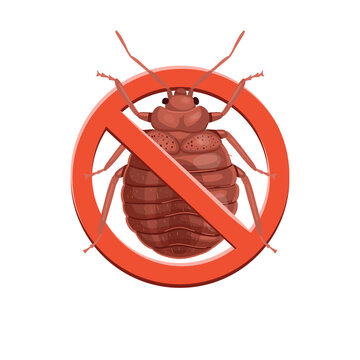 recommend clip art: Stop bed bug. Stop insects sign. bed bug in red forbidding circle, vector