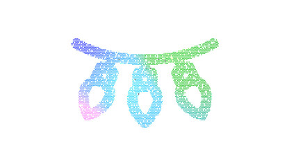 Icon lights holiday is made up of LED square shapes. There are bright diodes and there are black dead diodes