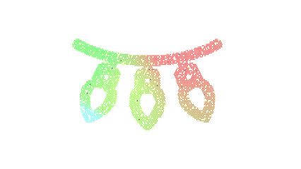 Icon lights holiday is made up of LED square shapes. There are bright diodes and there are black dead diodes