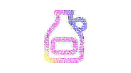 Icon jug is made up of LED square shapes. There are bright diodes and there are black dead diodes