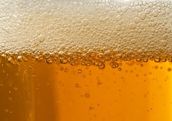 Lager beer foam and bubbles. realistic background
