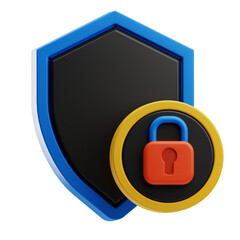 Stylized Security Shield with Lock Icon