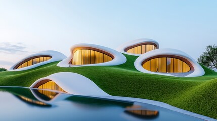 Obraz premium Modern architectural design featuring futuristic organic forms