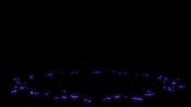 紫の発光する稲妻が地面に落ちて衝撃波が走る2Dアニメーション素材 
2D animation of a purple luminous lightning bolt striking the ground and creating a shockwave